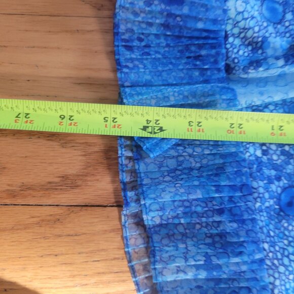 Vintage Hal Ferman Womens Size 8 Blue Skirt Blouse Set With Tie Neck Nwt - Picture 9 of 9